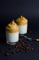 Iced Dalgona Coffee, a trendy fluffy creamy whipped coffee