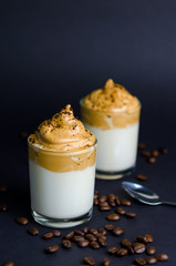 Iced Dalgona Coffee, a trendy fluffy creamy whipped coffee