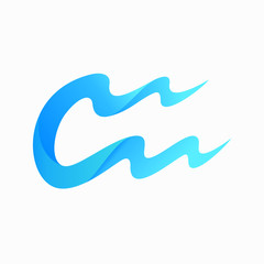wave letter c logo