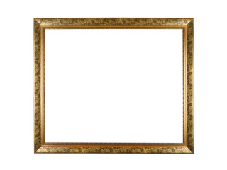 Wooden frame for paintings or photo. Isolated on white