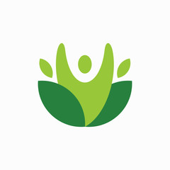 people with leaf vector icon