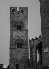 views and details of the streets of the medieval city of Erice