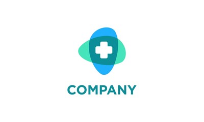 medical logo with cross and overlay design