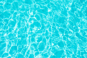 Abstract beautiful ripple wave and clear turquoise water surface in swimming pool, Turquoise or blue water wave for background and abstract