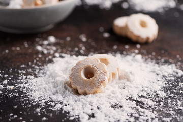homemade cookies with powdered sugar