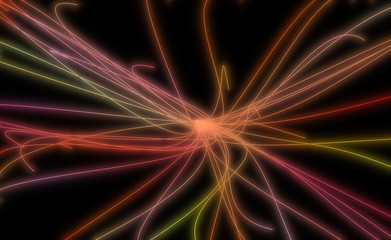 colored lines on a black background