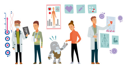 Coronavirus 2019-nCoV, covid-19. Modern technologies in medicine, diagnostics. Doctor taking care of the patients, healthcare and technology concept