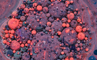 Colourful acrylic bubbles.Fluid art marble texture. Backdrop  abstract iridescent paint effect....