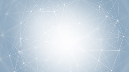 Abstract futuristic with connection lines on blue background. Plexus structure. Concept of Science, Business, Communication, Medical, Technology, Network, Cyber, Sci-fi. Illustration. 3D rendering