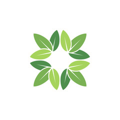 Green leaf logo vector design template