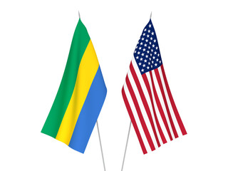 America and Gabon flags