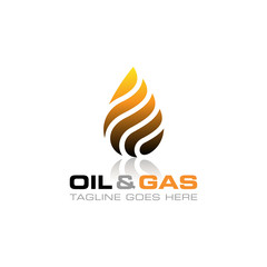 Obraz premium Oil and gas logo vector design template