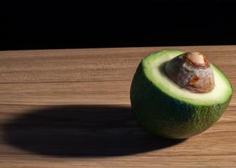 avocado on a wooden table