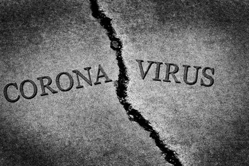 Old Cracked Sidewalk Cement Dangerous Coronavirus Corna Virus