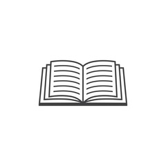 Open book icon vector, Book line symbol