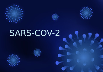 Blue coronavirus on a dark background