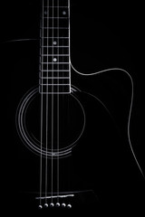 Acoustic guitar B&W