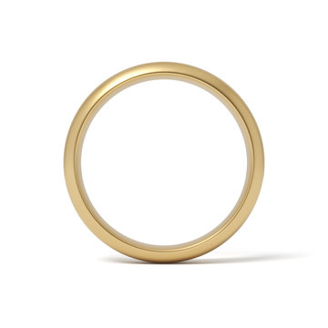 3d rendering of gold ring isolated on white background