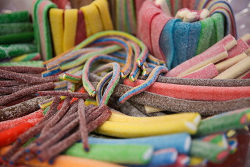 texture of colorful chewing jelly marmalade candy