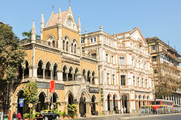 Fototapeta na wymiar Mumbai, India-MARCH 04,2013: David Sassoon LIBRARY Building, an architectural monument of MUMBAY CITY