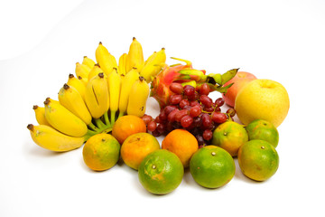 Naklejka na ściany i meble Variety Fruit on white background