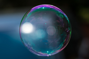 soap bubbles on black background