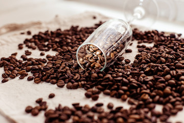 coffee beans in a cup