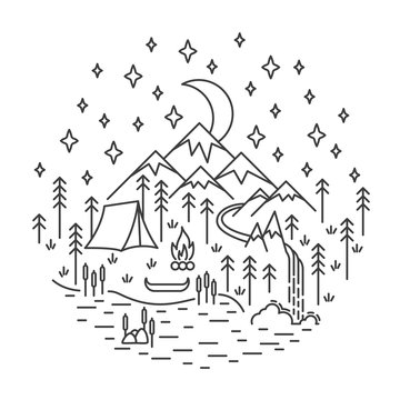 recommend clip art: Camping nature scene