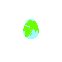 Easter egg with the image of continents. earth day. happy Easter. isolated.