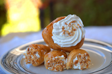 cones with whipped cream ,sweet