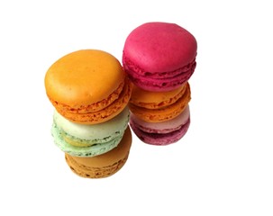 colorful macaroons isolated on white background