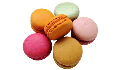 colorful macaroons isolated on white