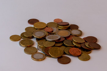 Monedas de Euro mezcladas entre si