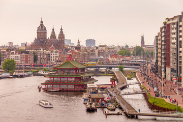 Obraz premium Aerial view of Amsterdam, The Netherlands