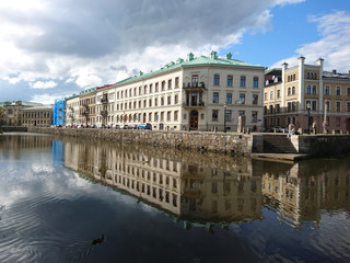 Goeteborg Stora Nygatan river reflections