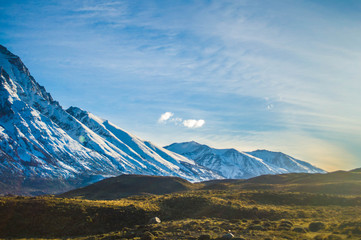 mountain landscape with blue sky