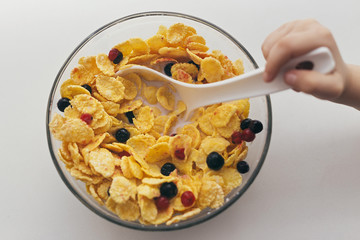cornflakes in a bowl