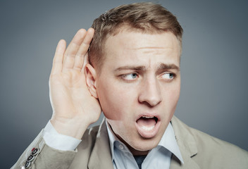 Portrait of a deaf businessman