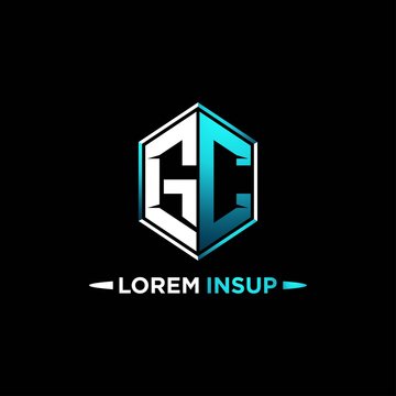 GC initial hexagon logo monogram designs modern templates .