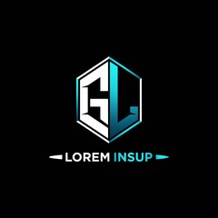 GL initial hexagon logo monogram designs modern templates . © gentho