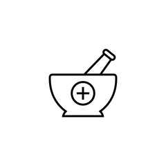Pharmacy, pestle and mortar icon vector design
