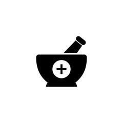 Pharmacy, pestle and mortar icon vector design