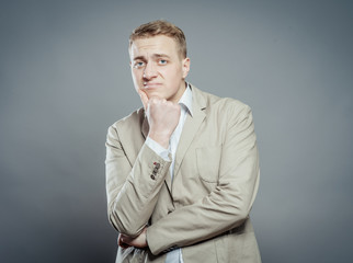 Fototapeta premium Thoughtful handsome male