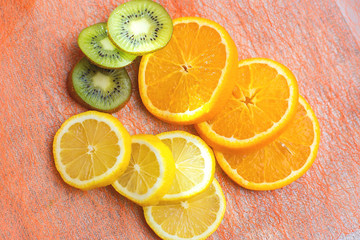 Fototapeta na wymiar citrus fruits on wooden background
