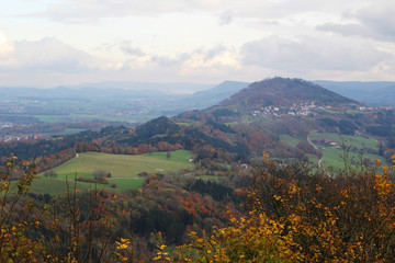 The panorama from the mountain Hohenstaufen