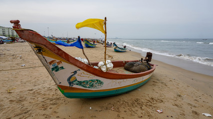 Fototapeta na wymiar Fisherman's Boat on the Indian Ocean in GOA