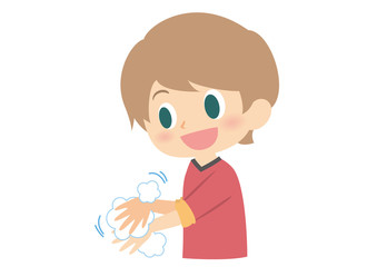 男子の手洗い　手の甲