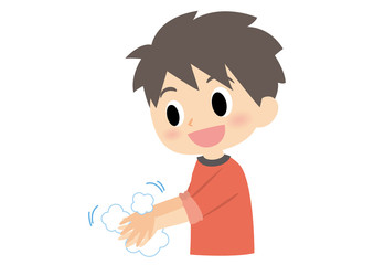 男子の手洗い　指の間