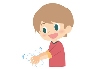 男子の手洗い　指の間