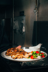 Grilled pork chop steak 